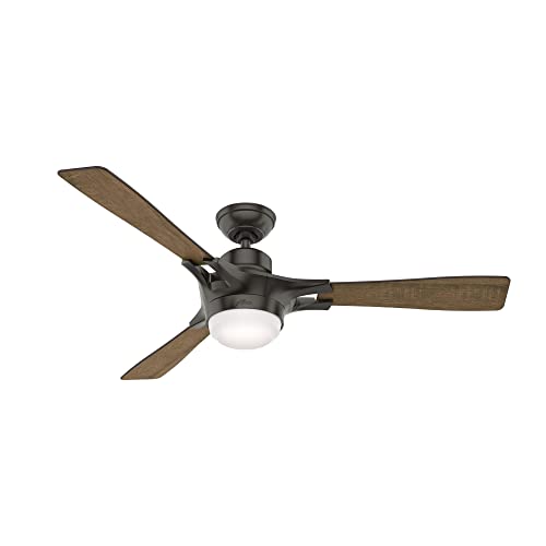 Hunter Signal Indoor Wi-Fi Ceiling Fan with LED Light and Remote Control, 54', Noble Bronze