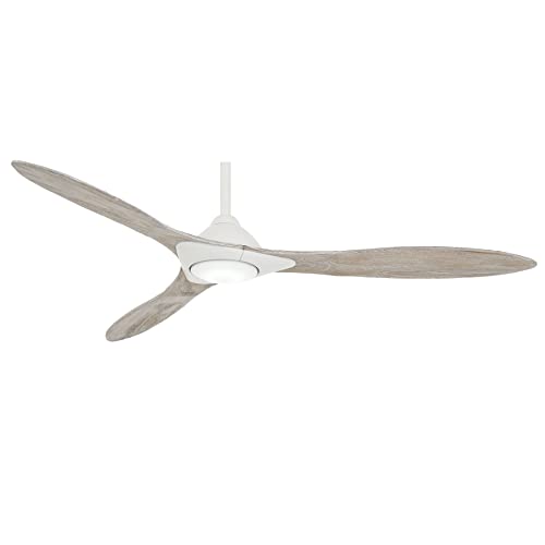 Minka Aire F868L-WHF Sleek 60' Ceiling Fan with LED Light and Remote Control, Flat White