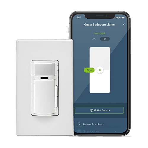 Leviton Decora Smart Motion Sensing Dimmer Switch, Wi-Fi 2nd Gen, Neutral Wire Required, Works with...