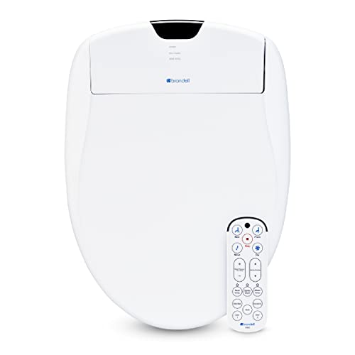 Brondell S1400-EW Swash Electric Bidet Toilet Seat With Oscillating Stainless Steel Nozzle, Warm Air...
