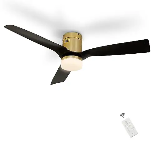 SMAAIR 52 Inch Dimmable LED Light Smart Ceiling Fan with Remote and 10-speed DC Motor, Works with...