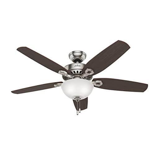 Hunter Fan Company 53090 Builder Deluxe Indoor Ceiling Fan with LED Light and Pull Chain Control,...