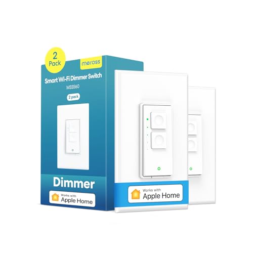 meross Smart Dimmer Switch Single Pole Supports Apple HomeKit, Alexa Google Assistant & SmartThings,...