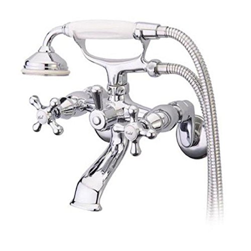 Kingston Brass KS266C Kingston Clawfoot Tub Faucet, 6-Inch Adjustable Center, Polished Chrome