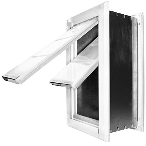 Endura Flap Pet Door for Walls in White | Energy-Efficient Double Flap Design for Wall Installations...