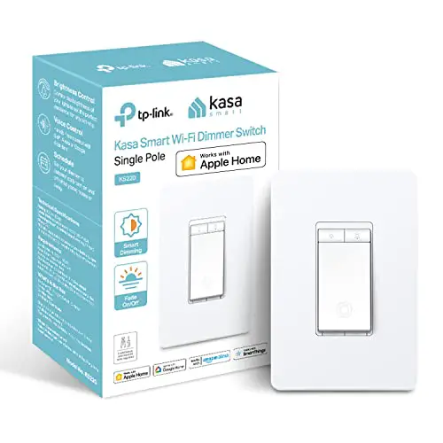 Kasa Apple HomeKit Smart Dimmer Switch KS220, Single Pole, Neutral Wire Required, 2.4GHz Wi-Fi Light...
