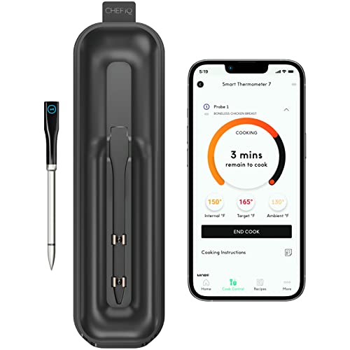 Chef iQ Smart Wireless Meat Thermometer, Unlimited Range, Bluetooth & WiFi Enabled, Digital Cooking...