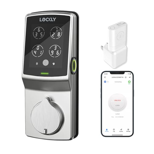 Lockly Secure Pro, Wi-Fi Smart Deadbolt, Keyless Entry Door Lock, PIN Genie® Keypad, 3D Biometric...