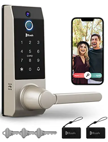 Smart Lock, 3-in-1 Camera+Doorbell+Fingerprint Keyless Entry Door Lock, WiFi Door Lock with Handle,...