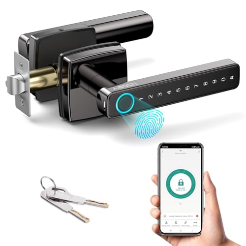 Aibocn Fingerprint Door Lock with Handle, Smart Keyless Entry Knob for Room Door, App Control,...