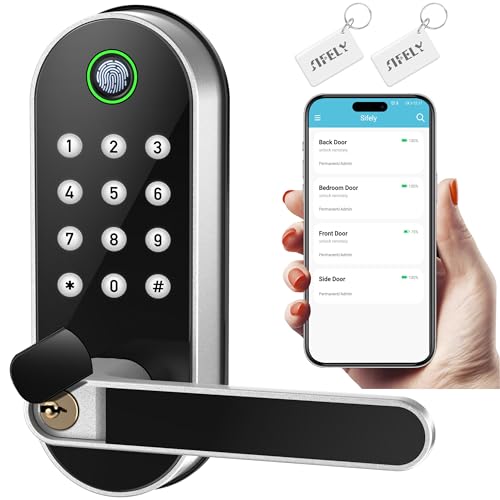 Sifely Smart Lock - Biometric Fingerprint Smart Door Lock - Keypad Keyless Entry Door Lock -...