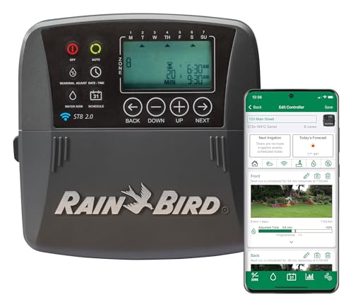 Rain Bird ST8I-2.0 Smart Indoor WiFi Sprinkler/Irrigation System Timer/Controller, WaterSense...