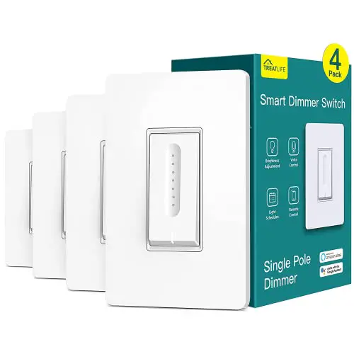 TREATLIFE Smart Dimmer Switch 4 Pack, Smart Switch Works with Alexa and Google Home, 2.4GHz WiFi...