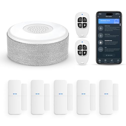 WiFi Door Alarm System, Wireless DIY Smart Home Security System, with Phone APP Alert, 8 Pieces-Kit...