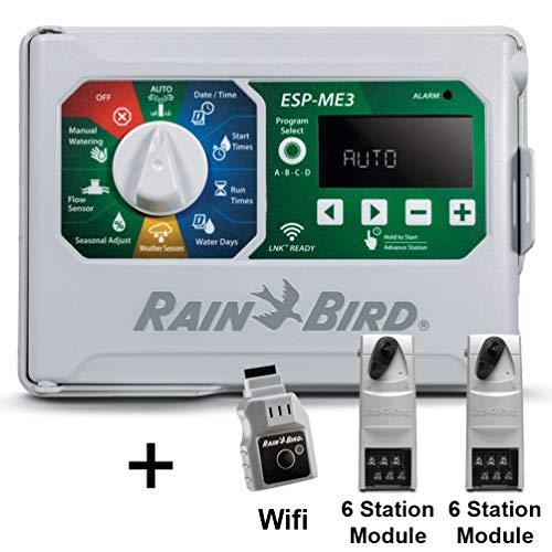 Rain-Bird Controller Indoor Outdoor Lawn Irrigation Sprinkler Timer ESPME3 (+ WiFi + 2 Modules)