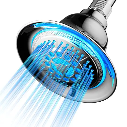 DreamSpa All Chrome Water Temperature Controlled Color Changing 5-Setting LED Shower Head by Top...